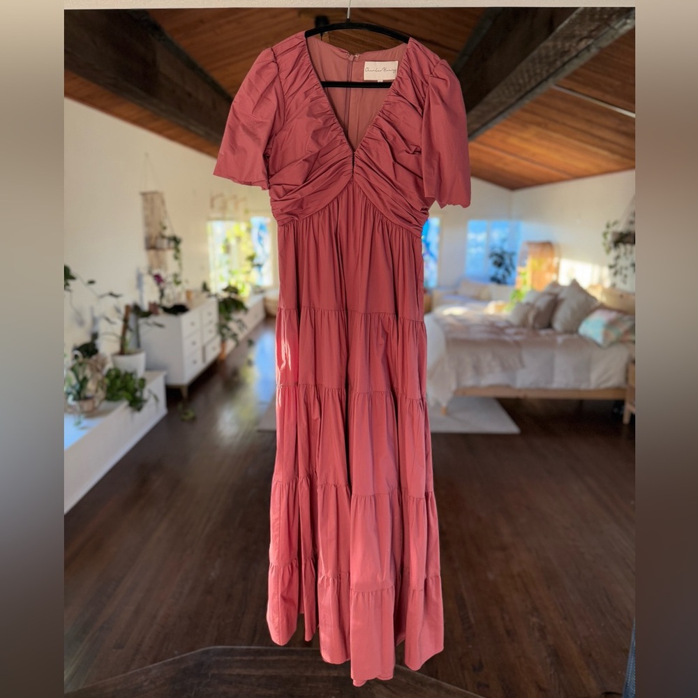 Charles Henry Ruched Tiered Dress